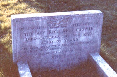 Richard Cowie gravestone