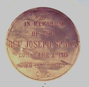 Rev. Joseph Spoor plaque