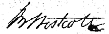 Lieut. Benjamin Westcott signature